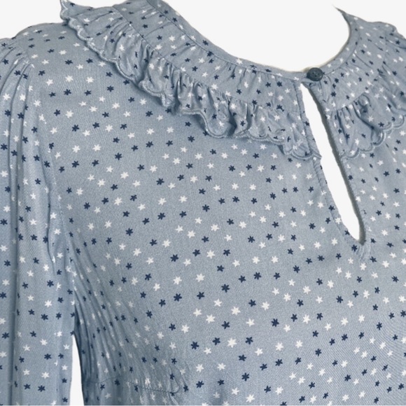 BODEN blouse - pale blue with ruffle collar - size US 6 - Picture 2 of 4